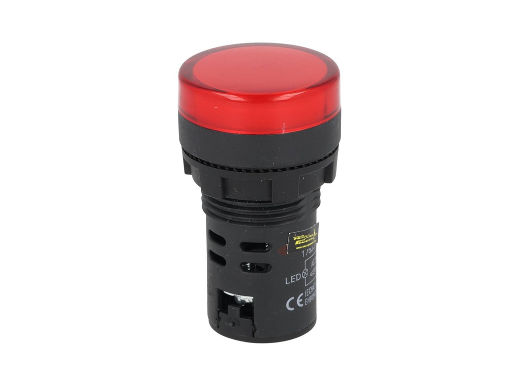 TP-LI22-R — LAMPARA PILOTO LED ROJO 22mm 220VCA PLASTICO *NO SON A PRUEBA DE EXPLOSION*
