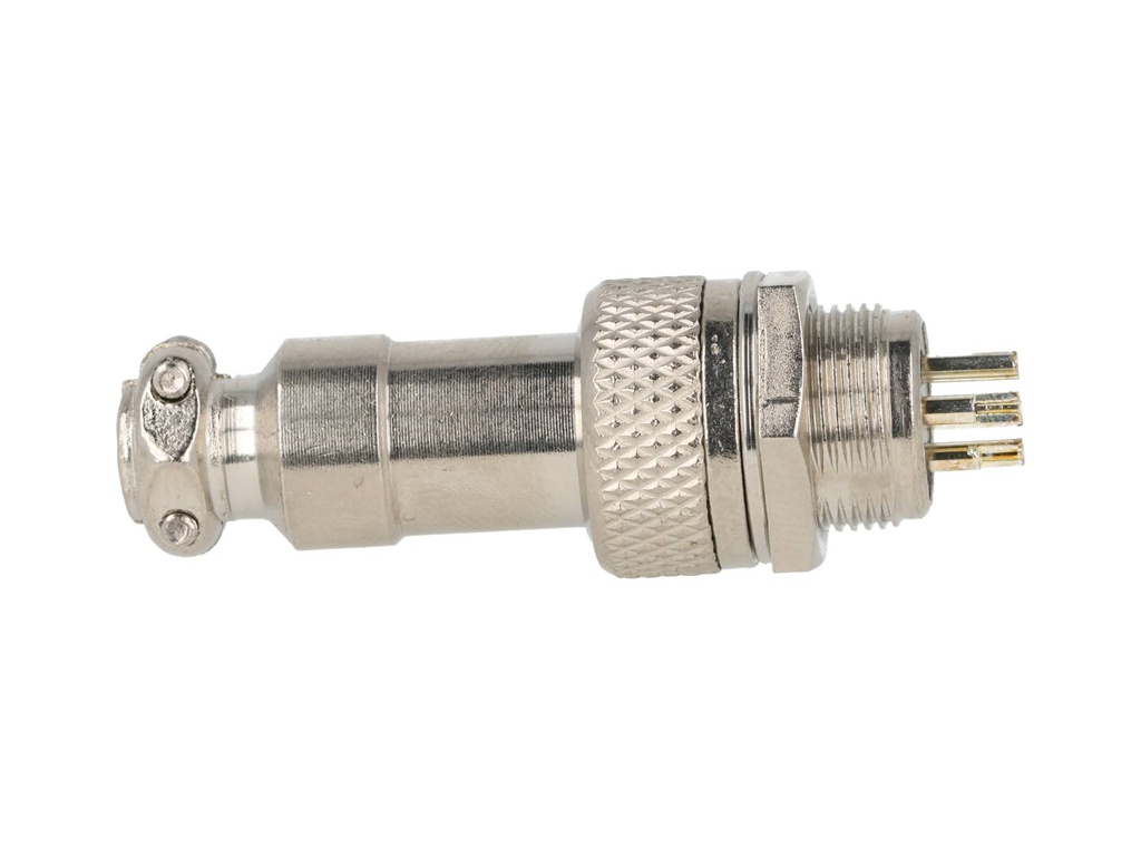 TP-GX12-4P — CONECTORES (PAR GX12 4 PIN MACHO/HEMBRAPARA PANEL Y EXTENSION 5A/125VCA, 12mm