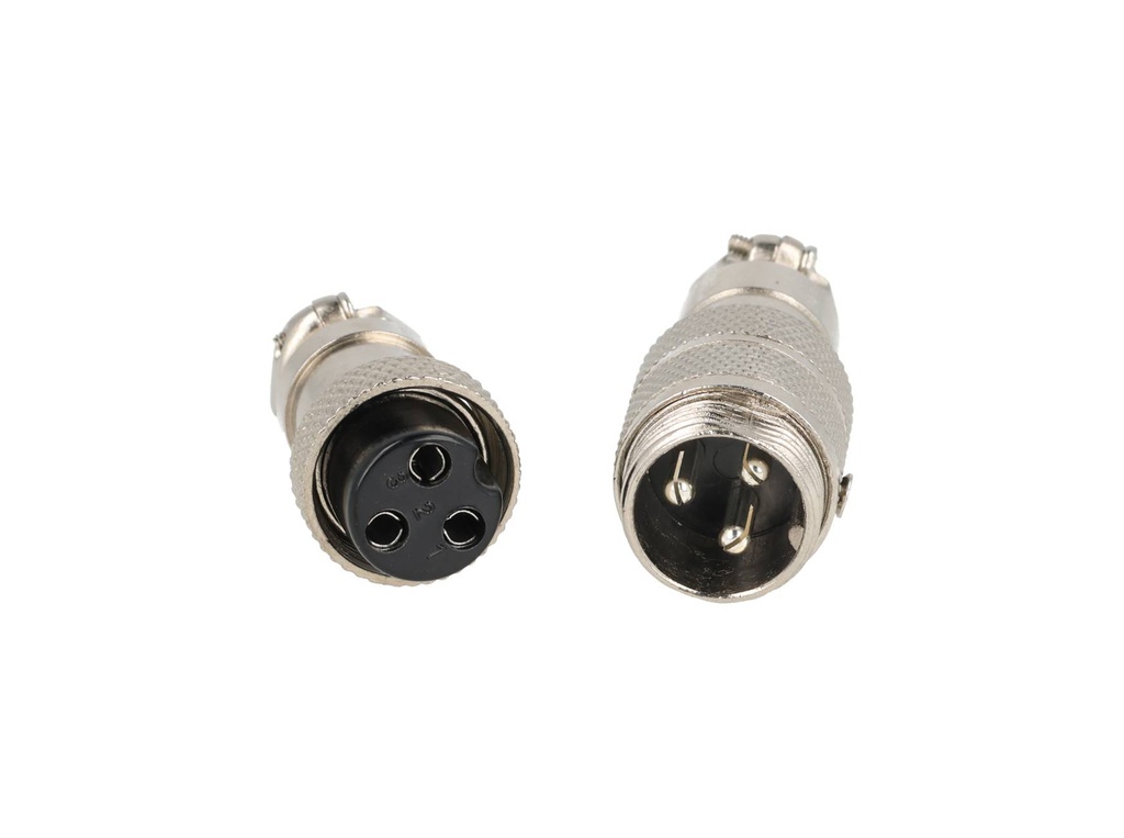 TP-GX16-S3P — CONECTORES (PAR GX16, 3PIN, EXTENSIONMACHO/HEMBRA 7AMP, 125VCA 16mm