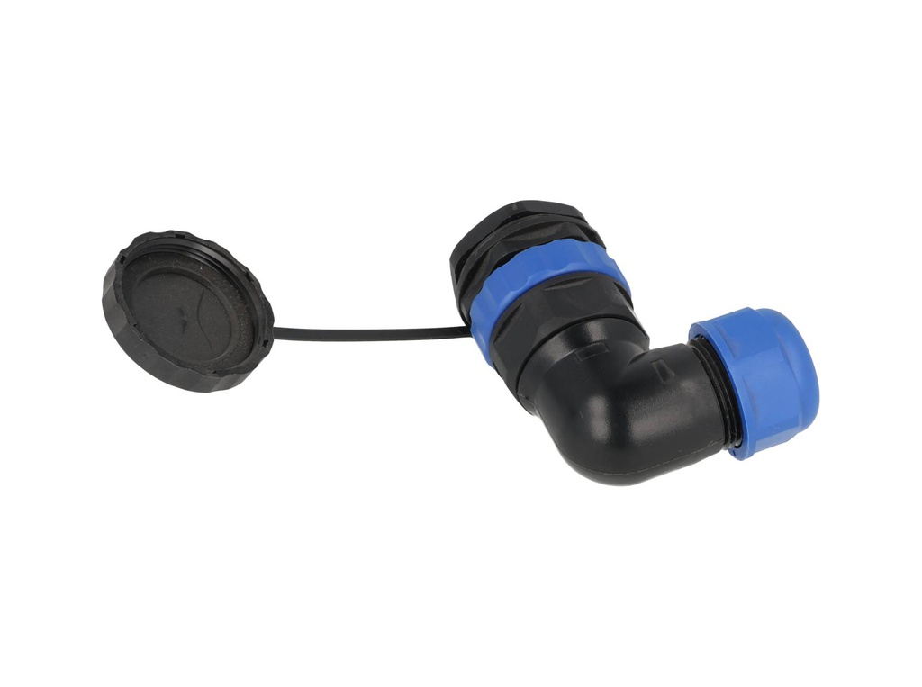 TP-SP28-AP16P — CONECTORES PANEL/ANGULO (PAR) 16PIN, IMPPERMEABLES, IP68, 5A/250VCA DIAMETRO DE BARRENO 28mm, PIN COBRE CHAPEADO EN DORADO/PLATEADO