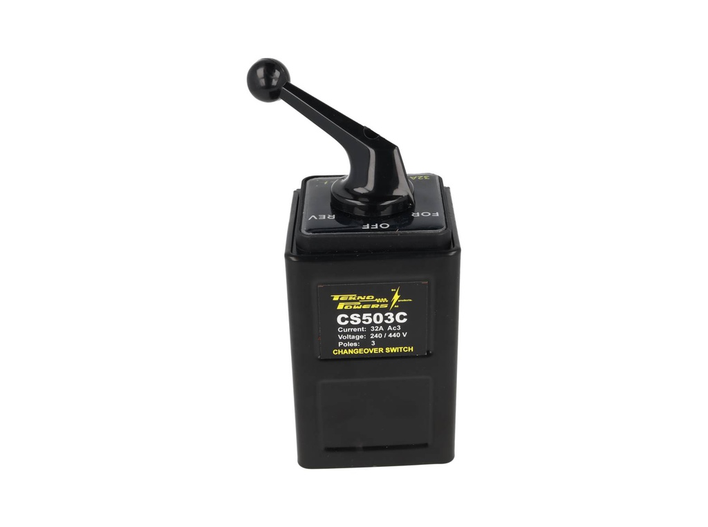 CS503C — INVERSOR DE GIRO 3X32A 690VCA FOR-OFF-REV CAJA METALICA