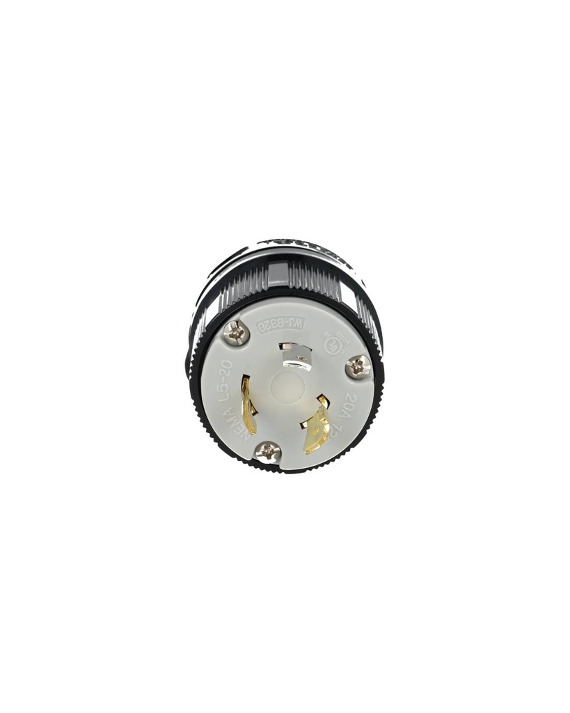 WJ-8320 — CLAVIJA INDUSTRIAL CON SEGURO 20A/125VCA2 POLOS (1 FASE) + TIERRA