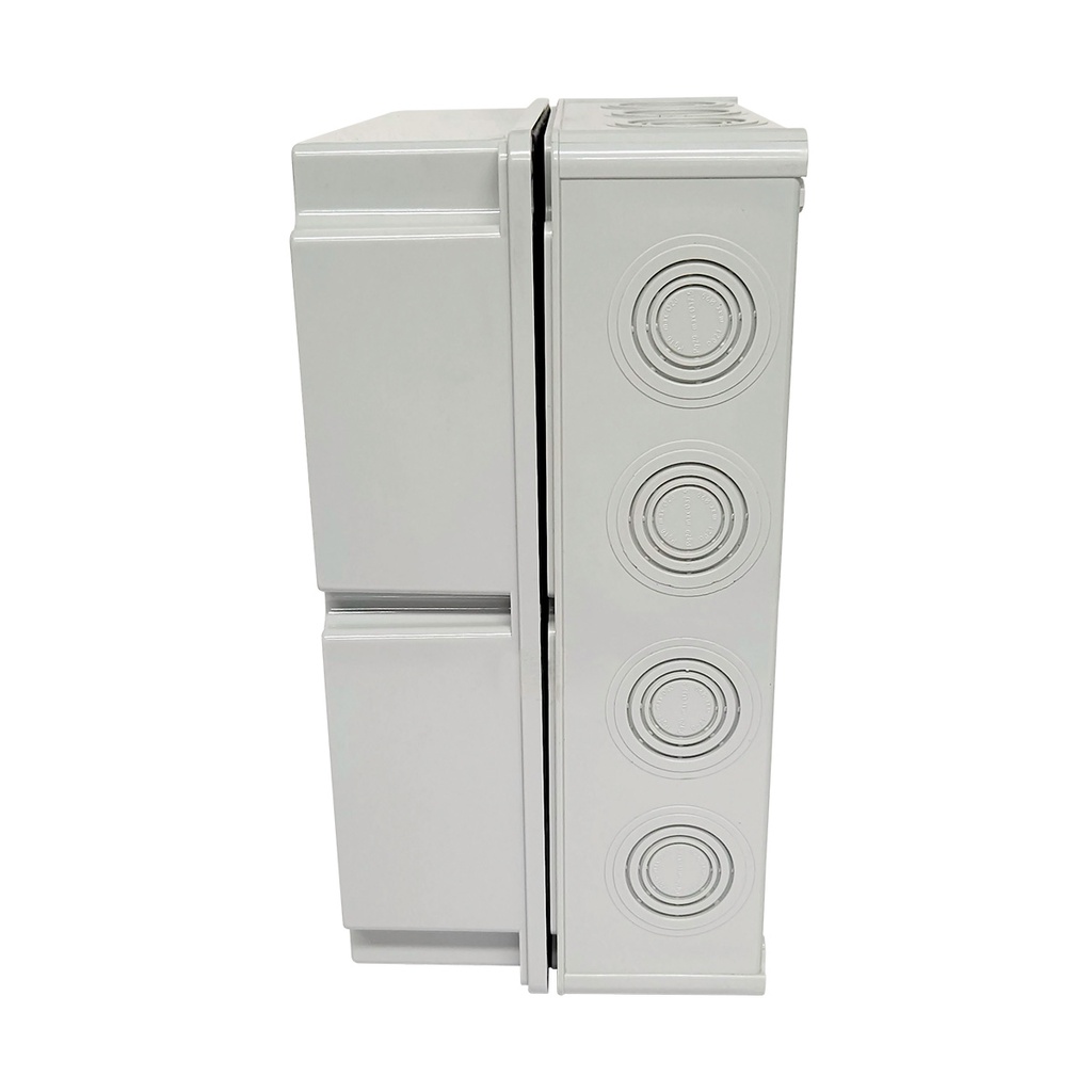 40203605 — CAJA CON KNOCKOUTS PRE-PERFORADOS PLASTICA ABS DE CONEXIONES 218X298X146.5MM. GRIS CUBIERTA ELEVADA IP67