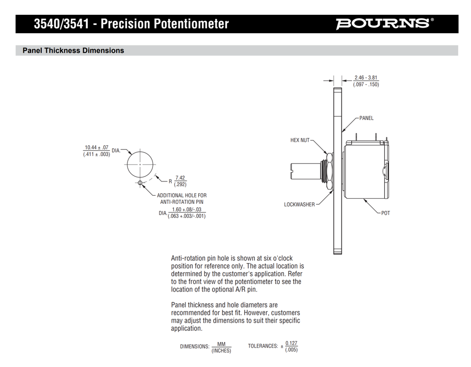 3540S-1-103 — POTENCIOMETRO 10KOHMS 2W 10 VUELTAS