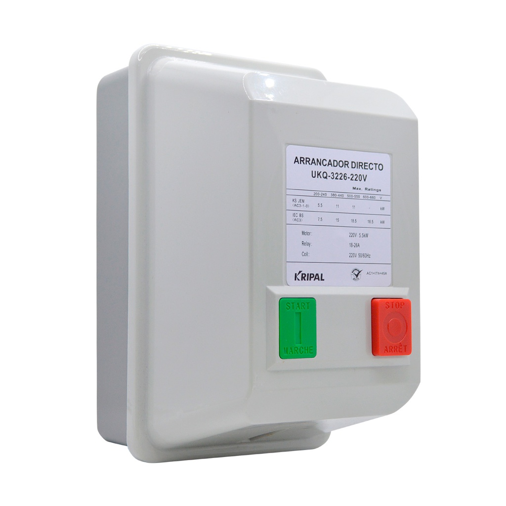 UKQ-3226-220V — ARRANCADOR MAGNÉTICO 18-25A CON CONTACTOR 25A BOBINA 220V