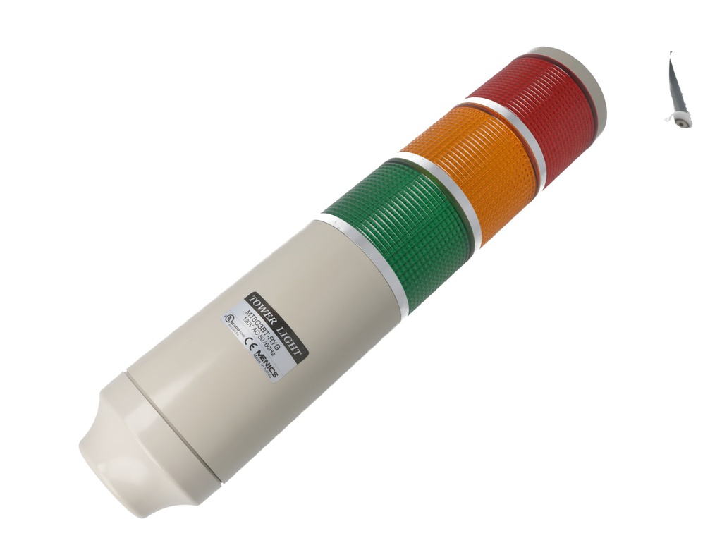 MT8C3BT-3 — TORRETA INDUSTRIAL 110VCA 3 COLORES 85mmCON FLASH DE TERMINALES