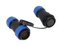 TP-SP28-S26P — CONECTORES EXTENSION/RECTO (PAR) 26PIN, IMPERMEABLES IP68, 5A/250VCA, DIAMETRO DE BARRENO 28mm PIN COBRE CHAPEADO EN DORADO/PLATEADO