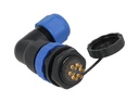 TP-SP20-AP6P — CONECTORES PANEL/ANGULO (PAR) 6PIN, IMPERMEABLES, IP68, 10A/250VCA, DIAMETRO DE BARRENO 20mm, PIN COBRE CHAPEADO EN DORADO/PLATEADO