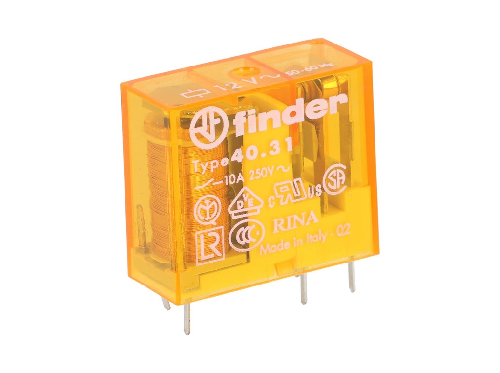 403180120000 — RELE P/CI 12VCA 1P2T 10AMP.
