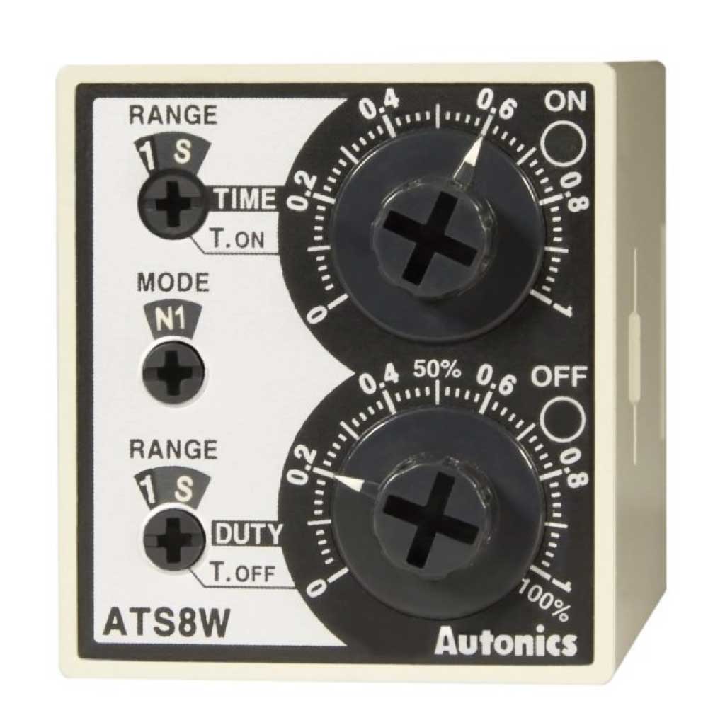 ATS8W-41 — TEMPORIZADOR DOBLE CON VOLTAGE UNIVERSAL 0.1 SEG A 10 HRS.