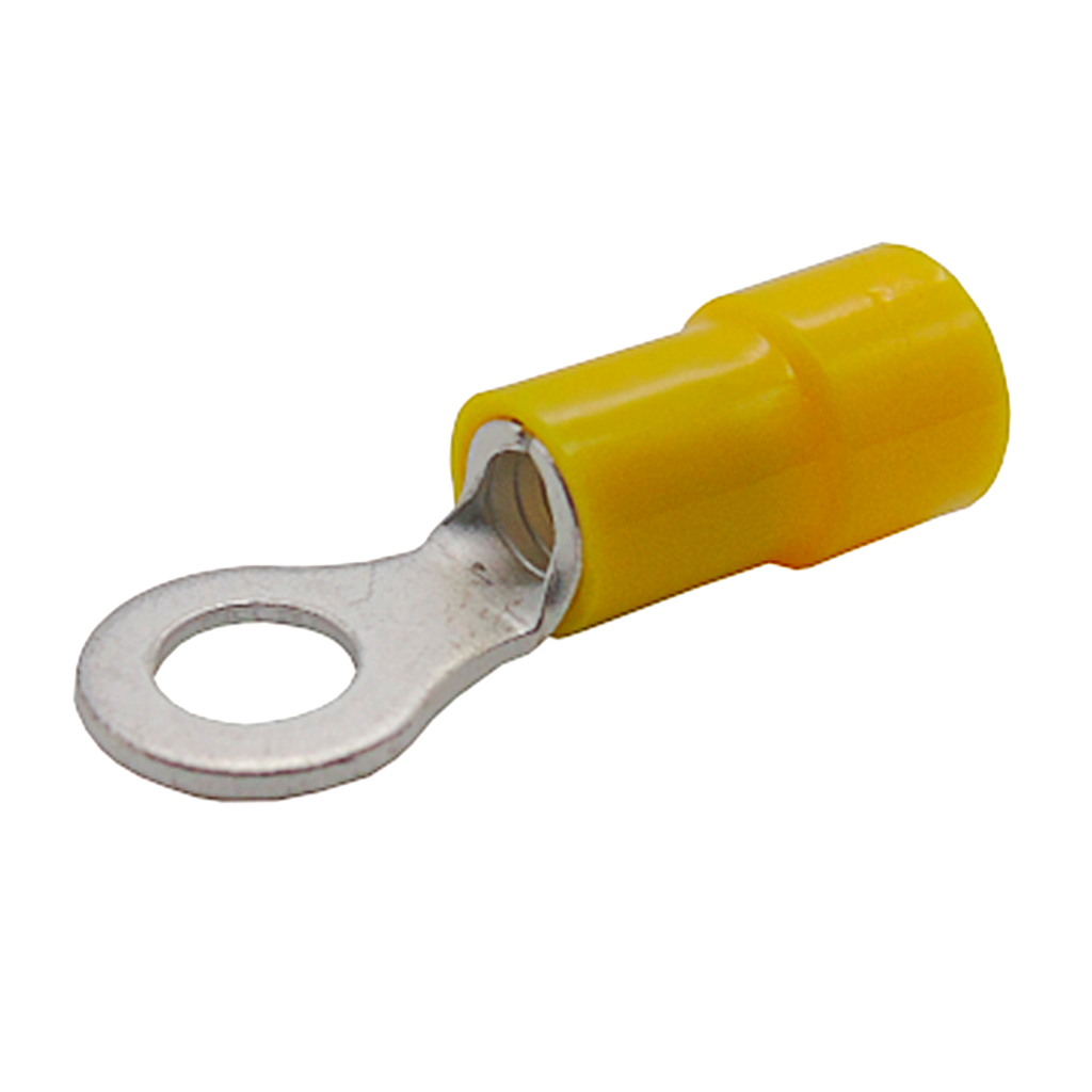 V70RK004018 — TERMINAL AISLADA TIPO OJILLO/ANILLO AWG14-10 INTERIOR 0.21 (5.3mm) , EXTERIOR 0.37 (9.5mm) AMARILLO