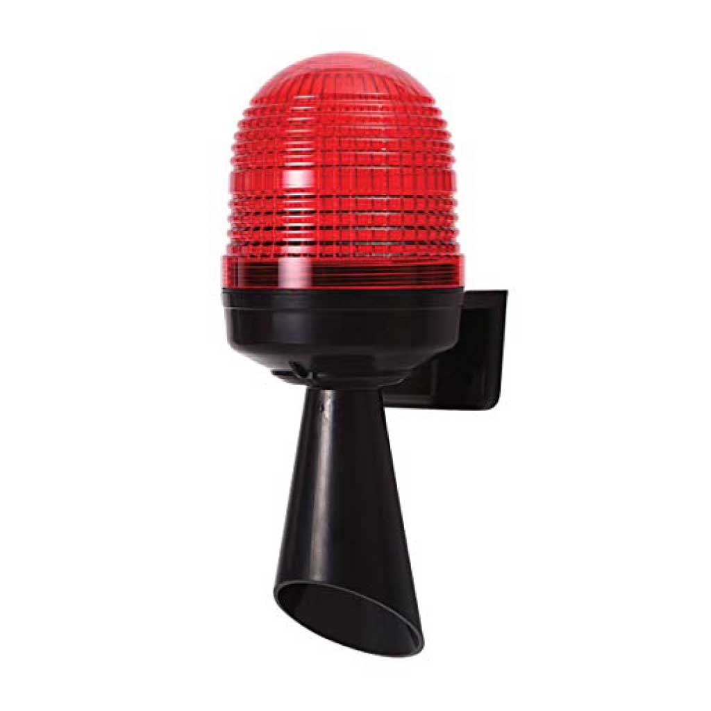 MW86T-RFF-R-S3B — FAROLA FIJA, ROTATIVA Y FLASHEANTE DE 90-240VA, COLOR ROJO, CUERPO NEGRO.