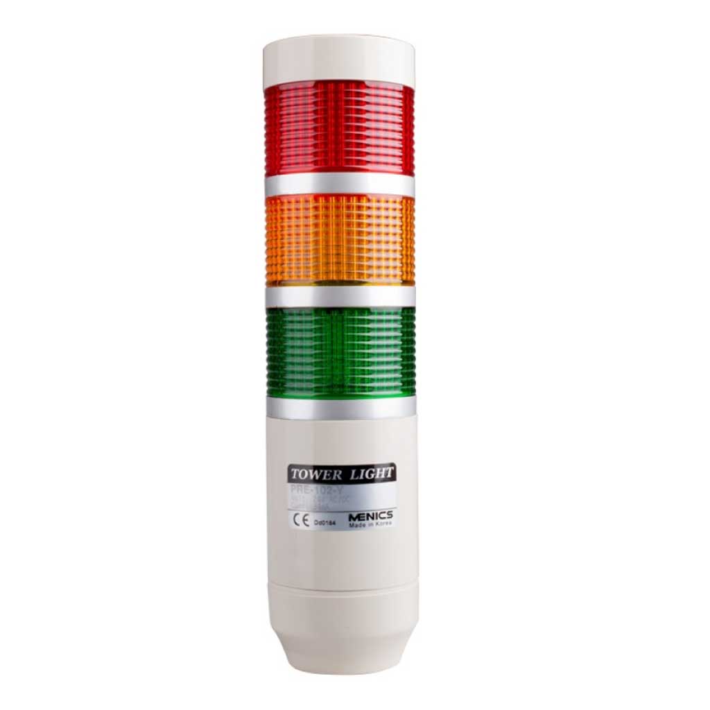 PRE-302-3 — TORRETA IND 3 COLORES 56MM 24VCA/CD