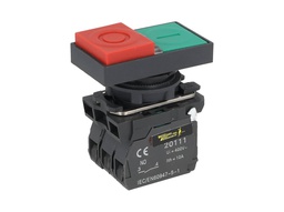 [TP-XB5-DLGR] TP-XB5-DLGR — BOTON PULSADOR PLASTICO DOBLE CON LED 22mm1NA+1NC VERDE/ROJO 220/240VCA *NO SON A PRUEBA DE EXPLOSION*