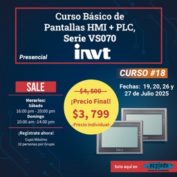 [CURSO-PAREJA] CURSO Pantallas HMI + PLC básico — 19, 20, 26 y 27 de Julio 2025                 *Precio por pareja*